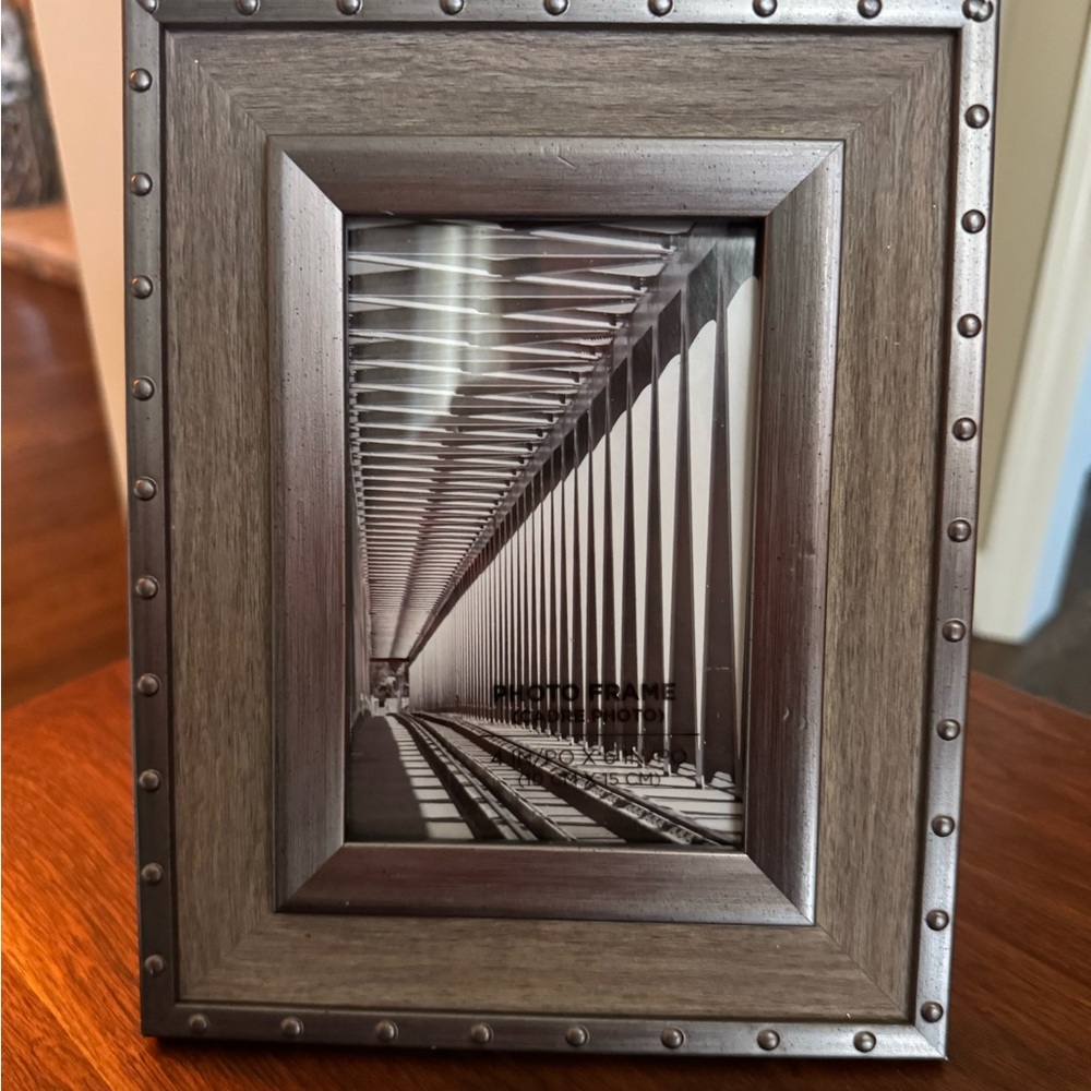 Elegant Gray Studded Photo Frame
